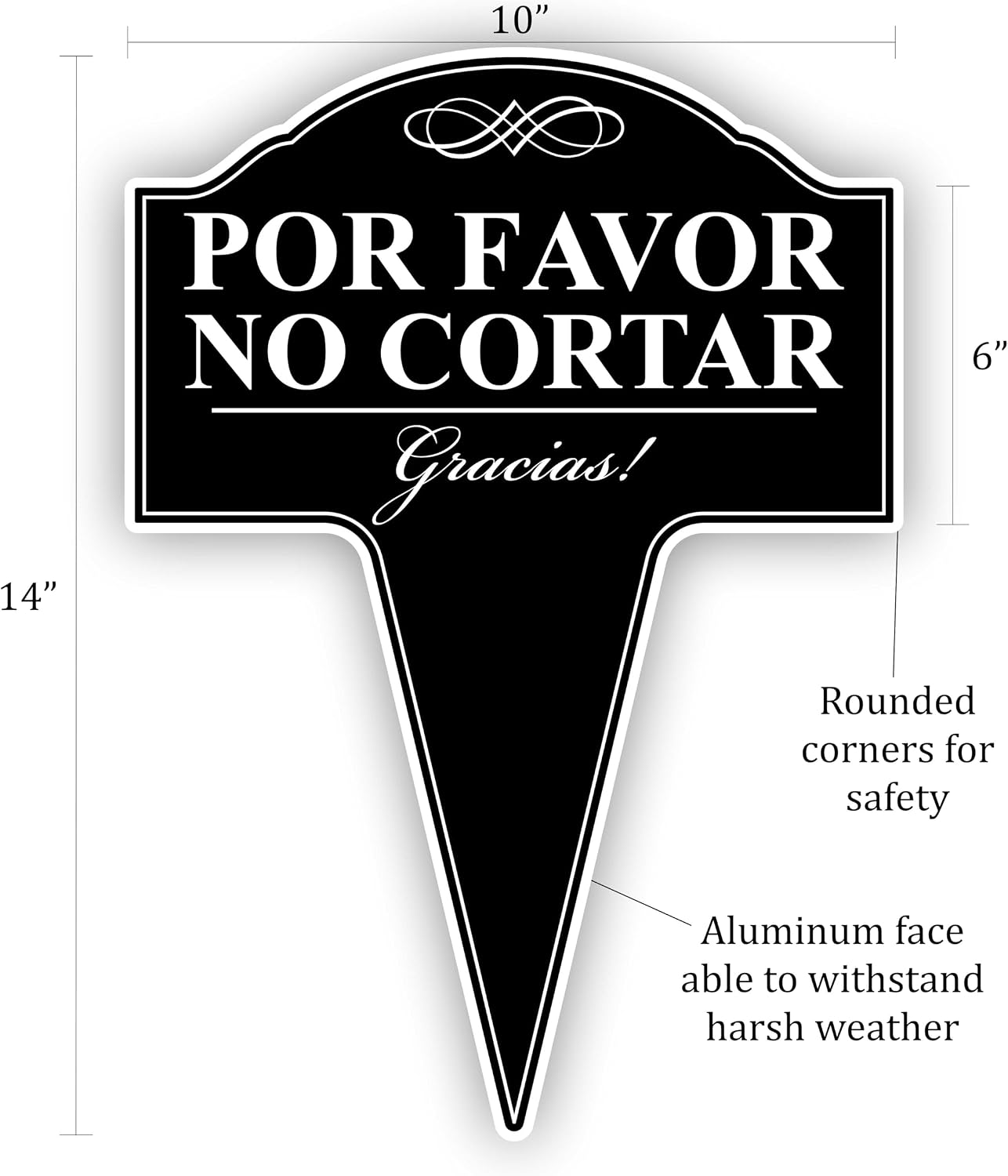 Letrero aluminio patio 10x14" No Cortar
