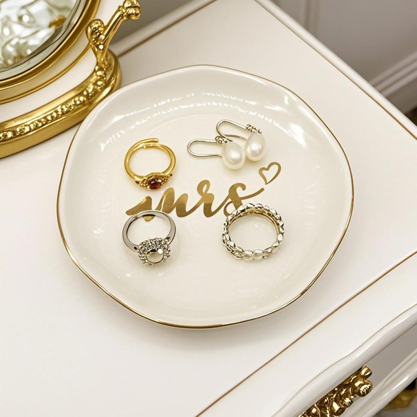 Plato cerámica joyas para mujer boda regalo