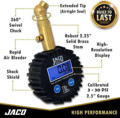 Medidor digital neumáticos baja presión 30 PSI