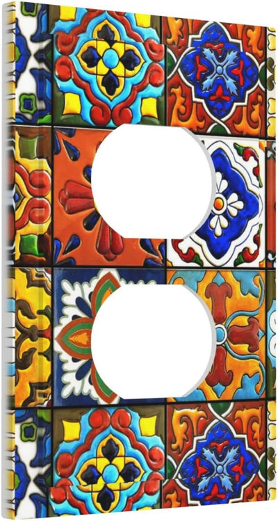 Cubierta enchufe cerámica patrón Talavera baño
