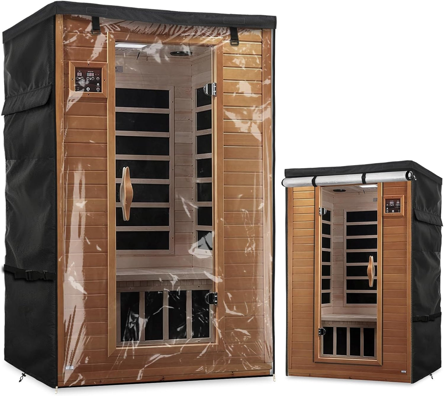Cubierta sauna madera exterior 48x43x74.8 con puerta