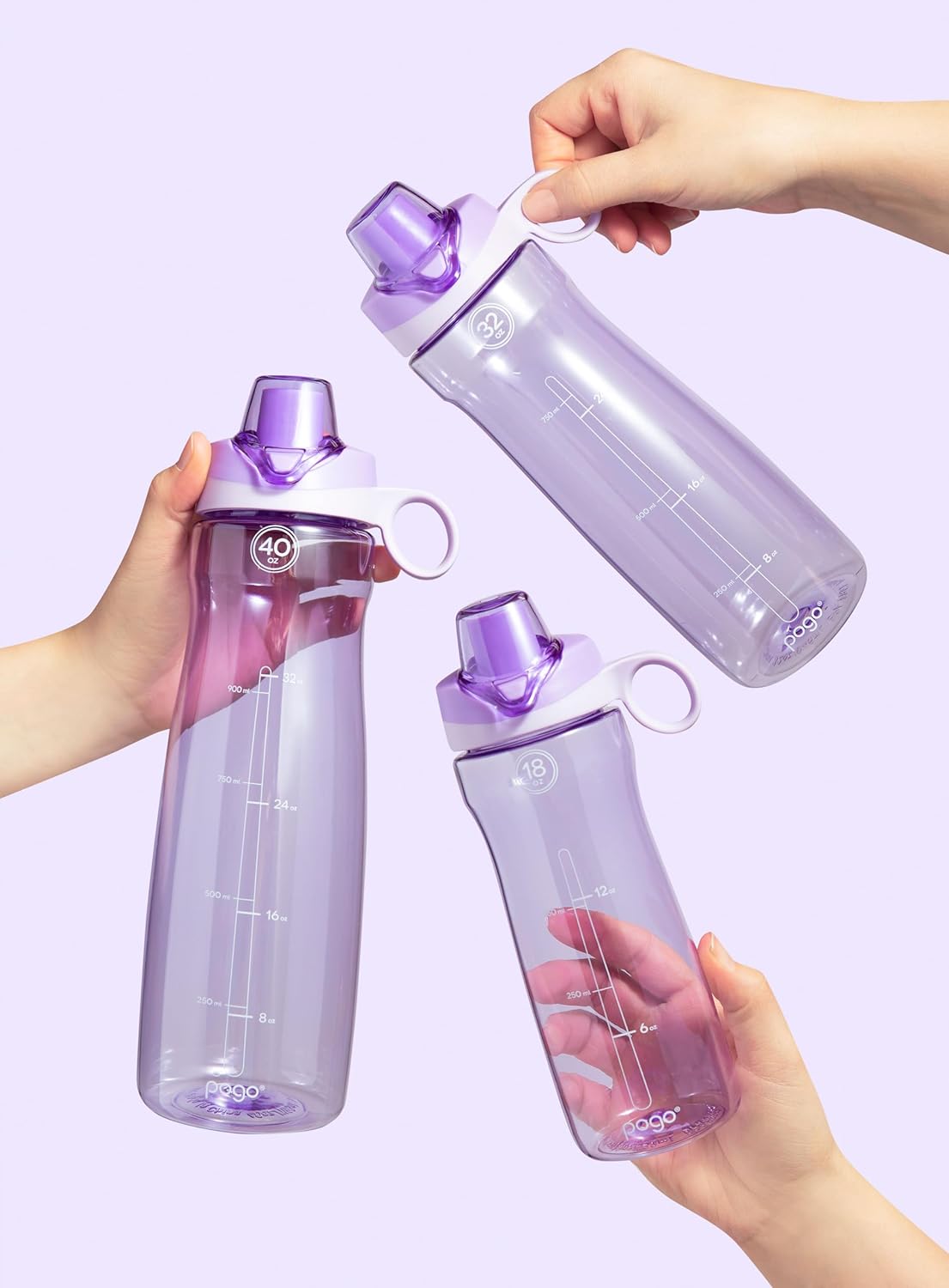 Botella agua plástico 32oz tapa deslizable asa reutilizable sin BPA