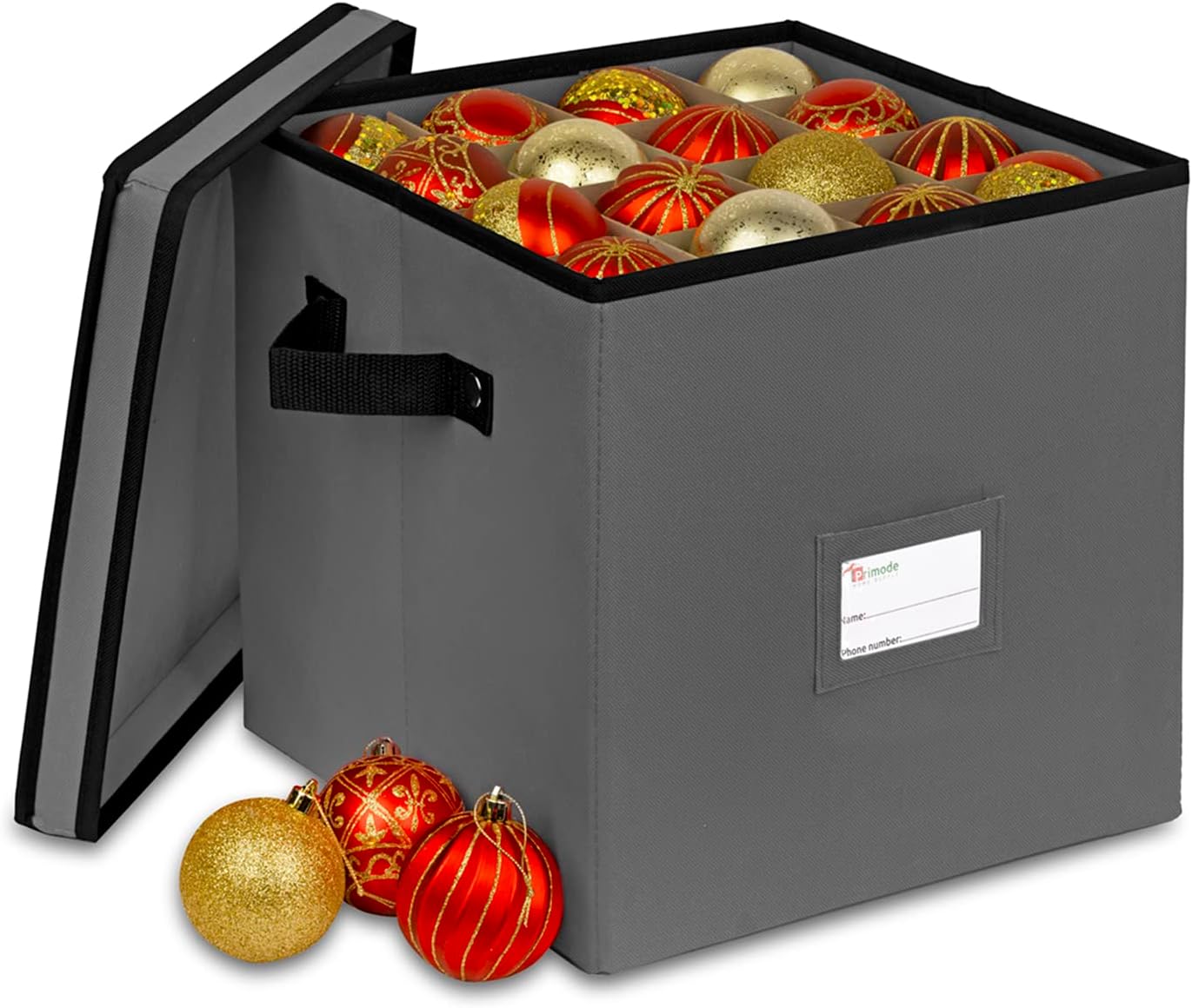 Cofre almacenamiento adornos navideños 4 bandejas 64 bolas