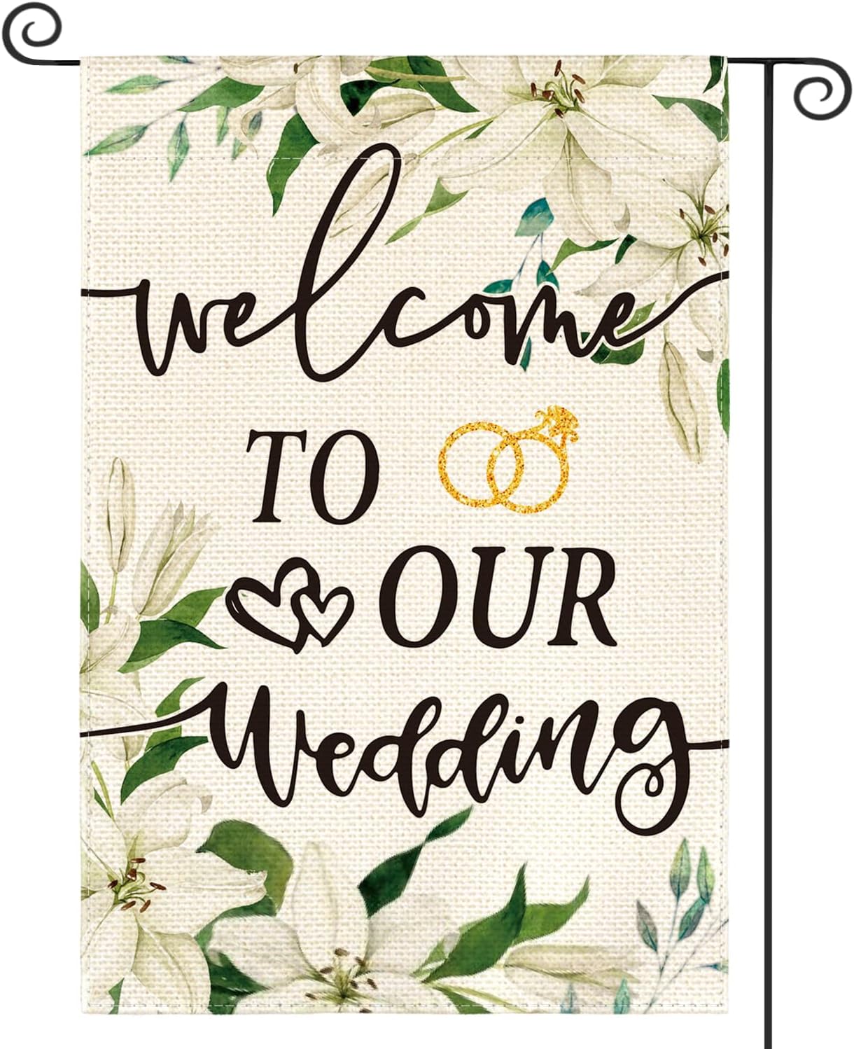 Bandera floral jardín 12x18pulg doble cara decoración boda