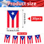 Bandera Puerto Rico 32.8ft con 30 banderines rojos blancos azules