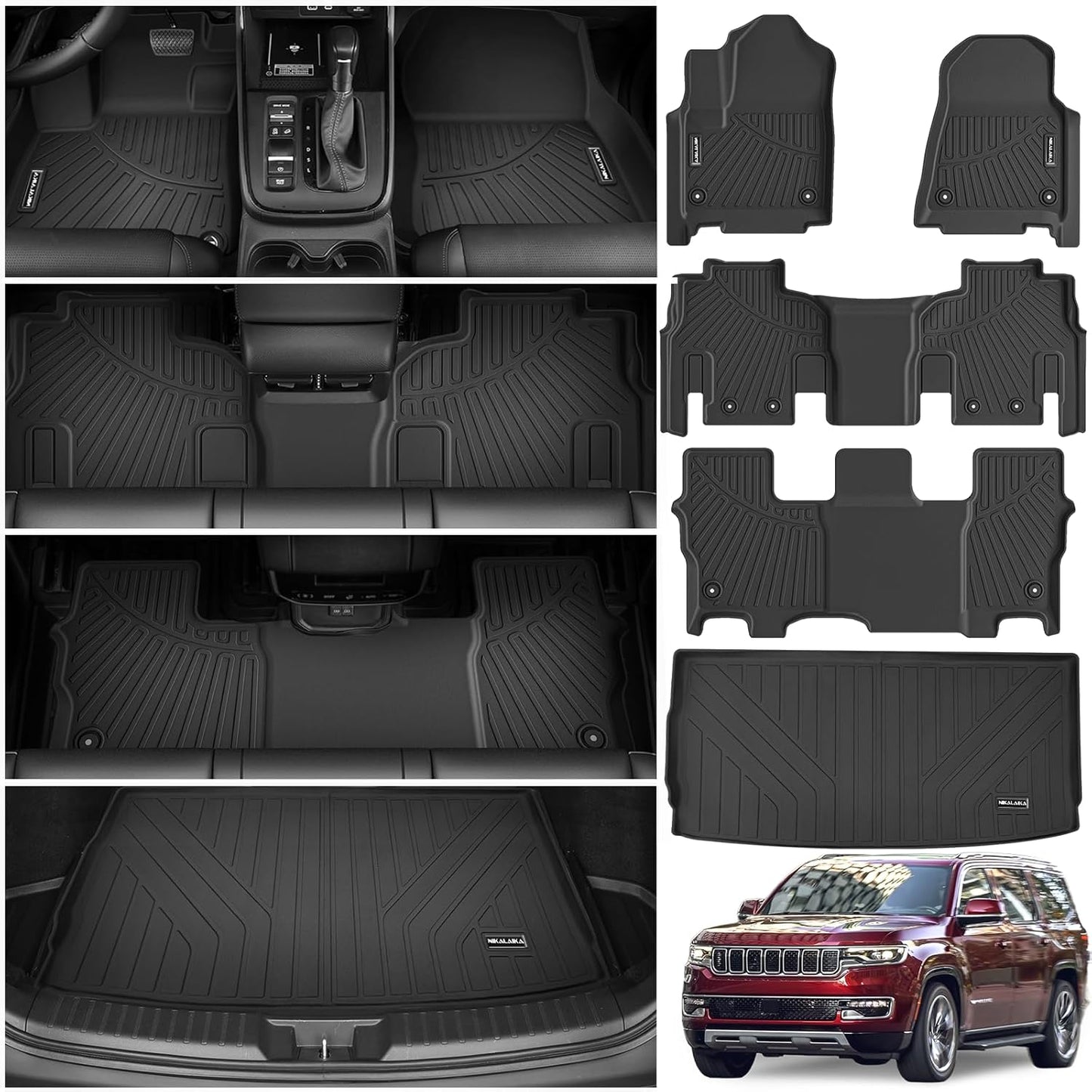 Alfombrillas TPE Jeep Wagoneer 22-25 8 pasajeros set