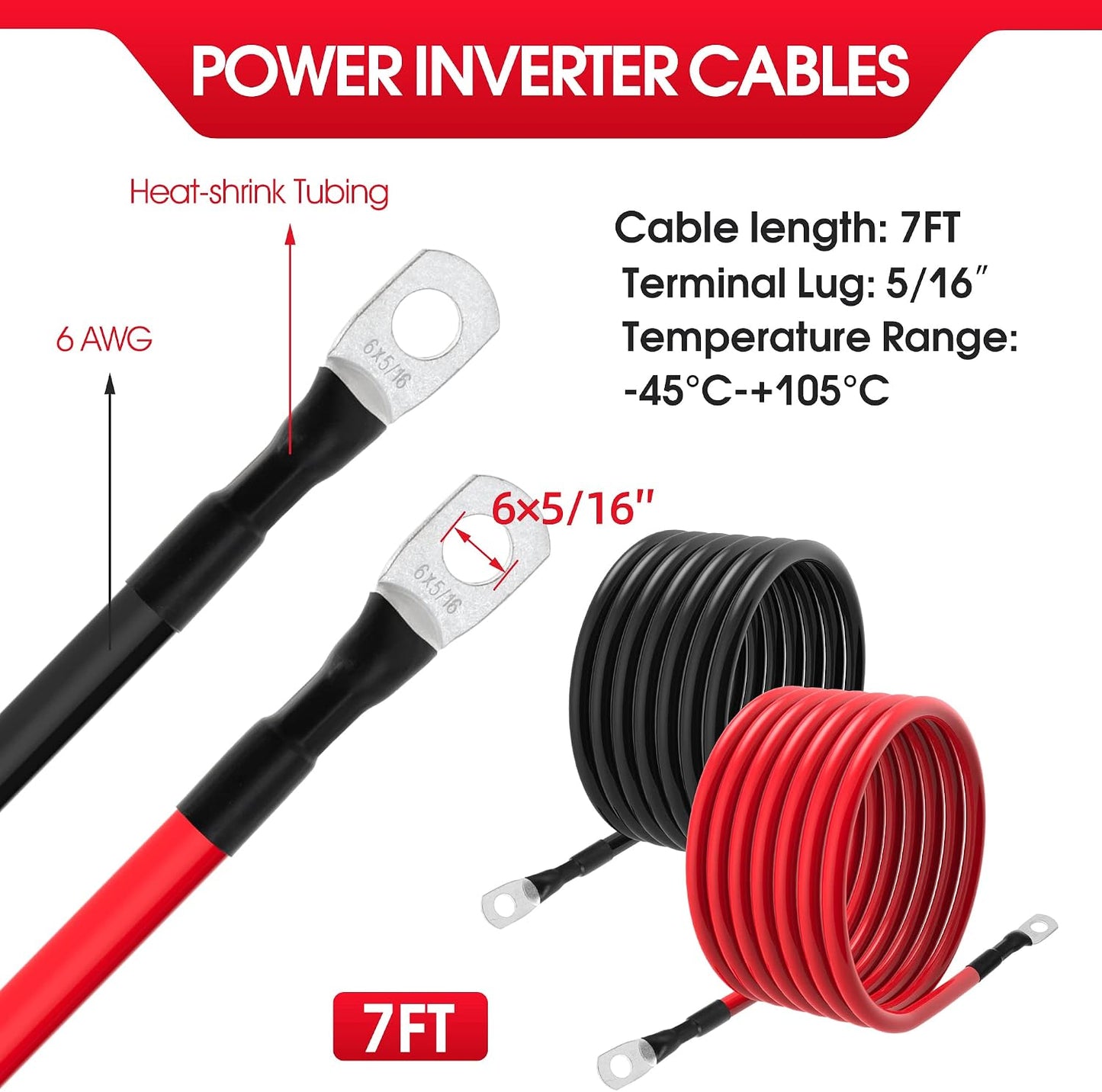 Cable batería 6 AWG 5/16pulg cobre estañado solar