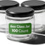 100 Tarros Vidrio 6oz con Tapas Reutilizables