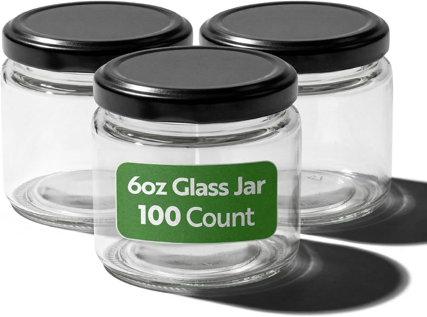 100 Tarros Vidrio 6oz con Tapas Reutilizables