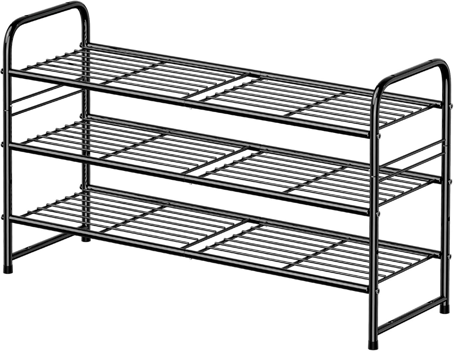 Zapatero metal 3 niveles 32.5" negro apilable