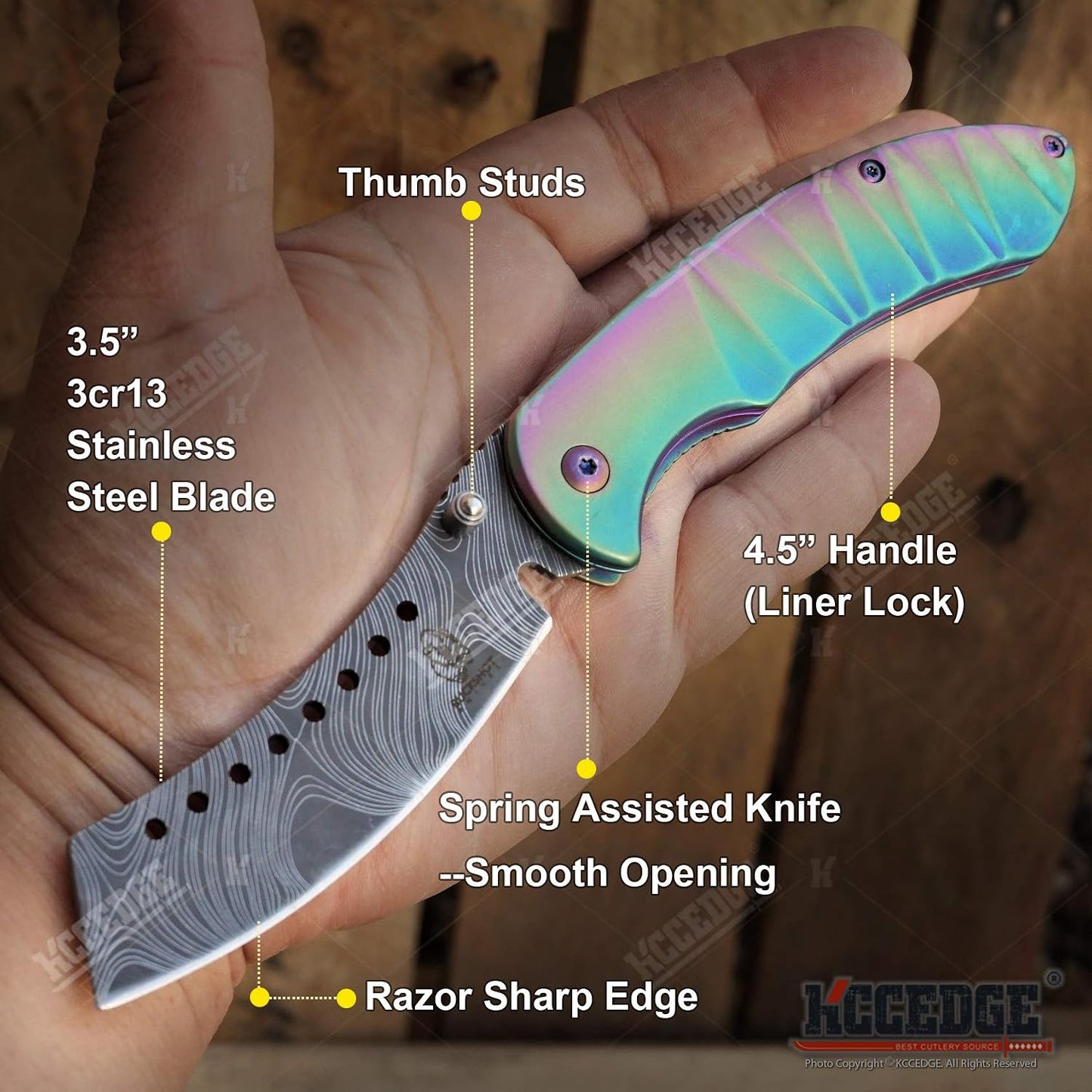 Cuchillo bolsillo campamento filo afilado madera