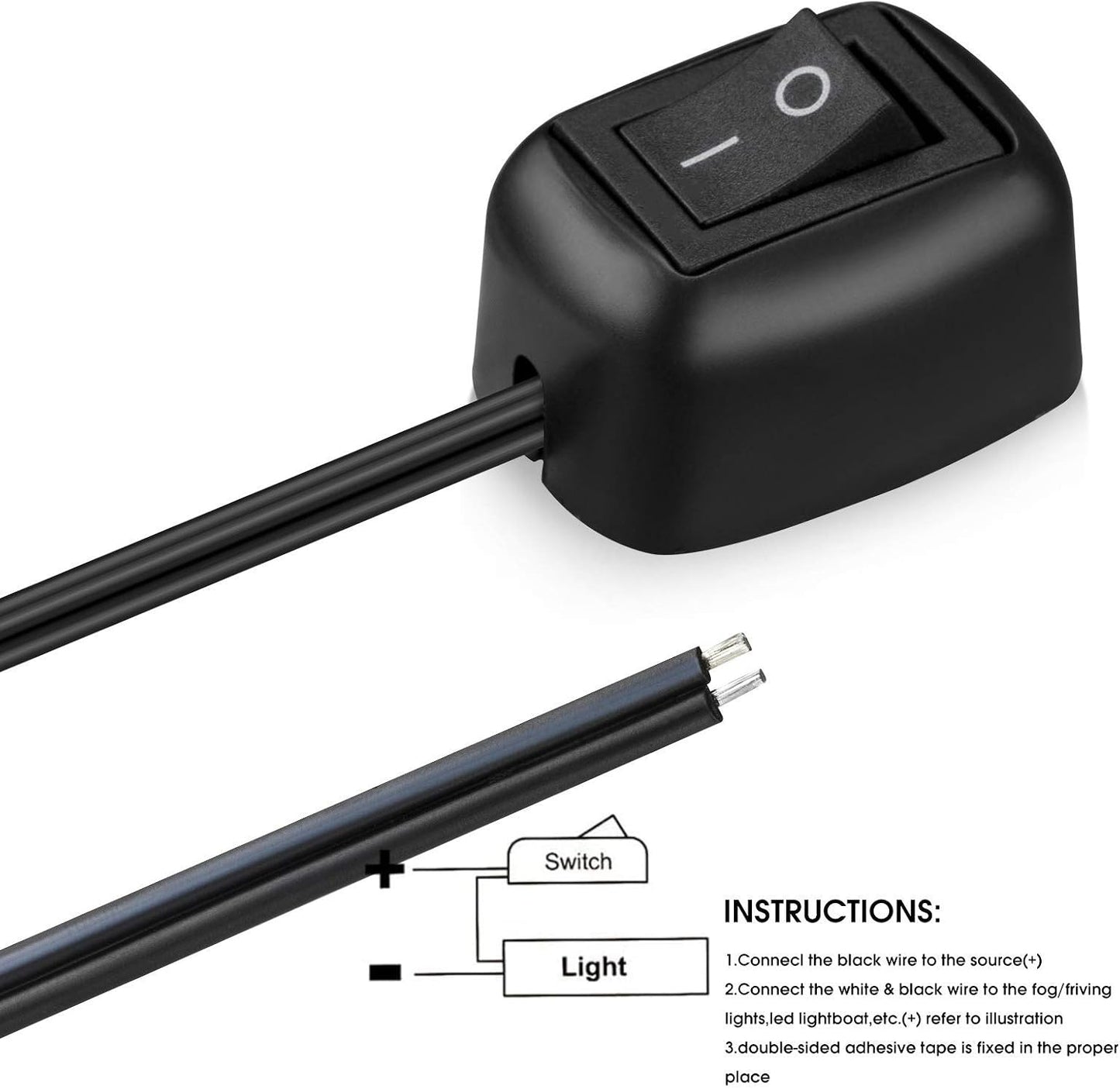 Interruptor botón automóvil DC12V 39pulg forma gota