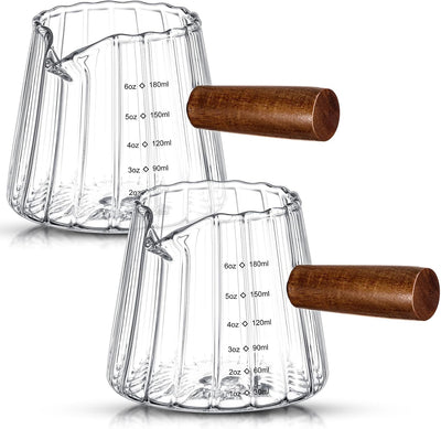 Vaso Espresso 6oz con Asa Taza Medidora 2 Pzas Transparente
