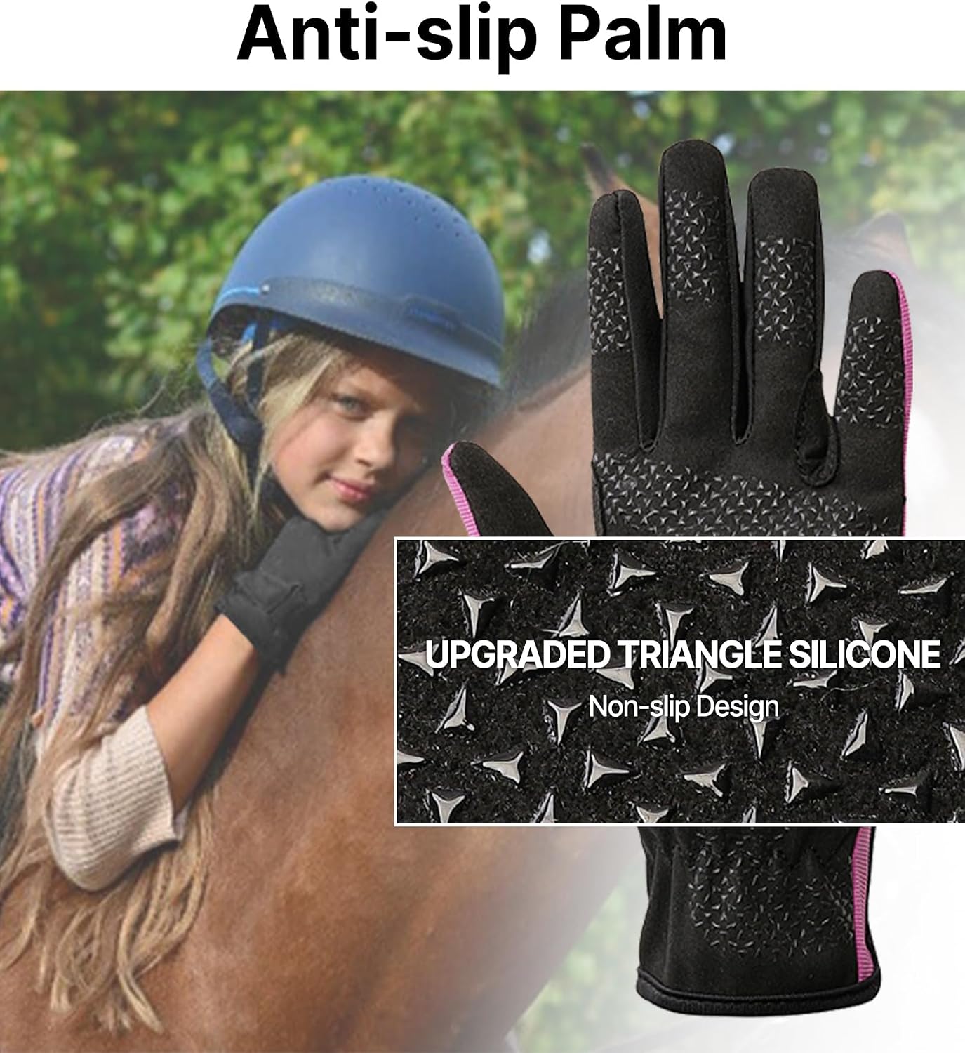 Guantes equitación niños anti resbalamiento ciclismo jardinería