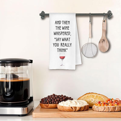 Toallas cocina decorativas frases vino 16x24pulg