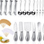 Set accesorios charcutería cuchillos queso pinzas