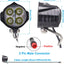 Faro delantero bicicleta eléctrica 12-60 V conector 2 pines