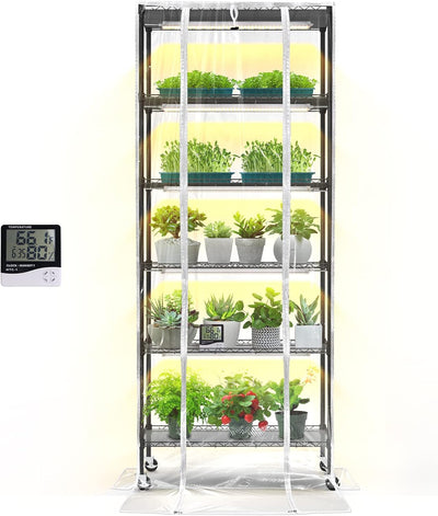 Invernadero interior con luz cultivo 150W 6 niveles paquete 5