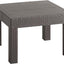 Mesa auxiliar cuadrada resina para patio 22.8pulg color moca