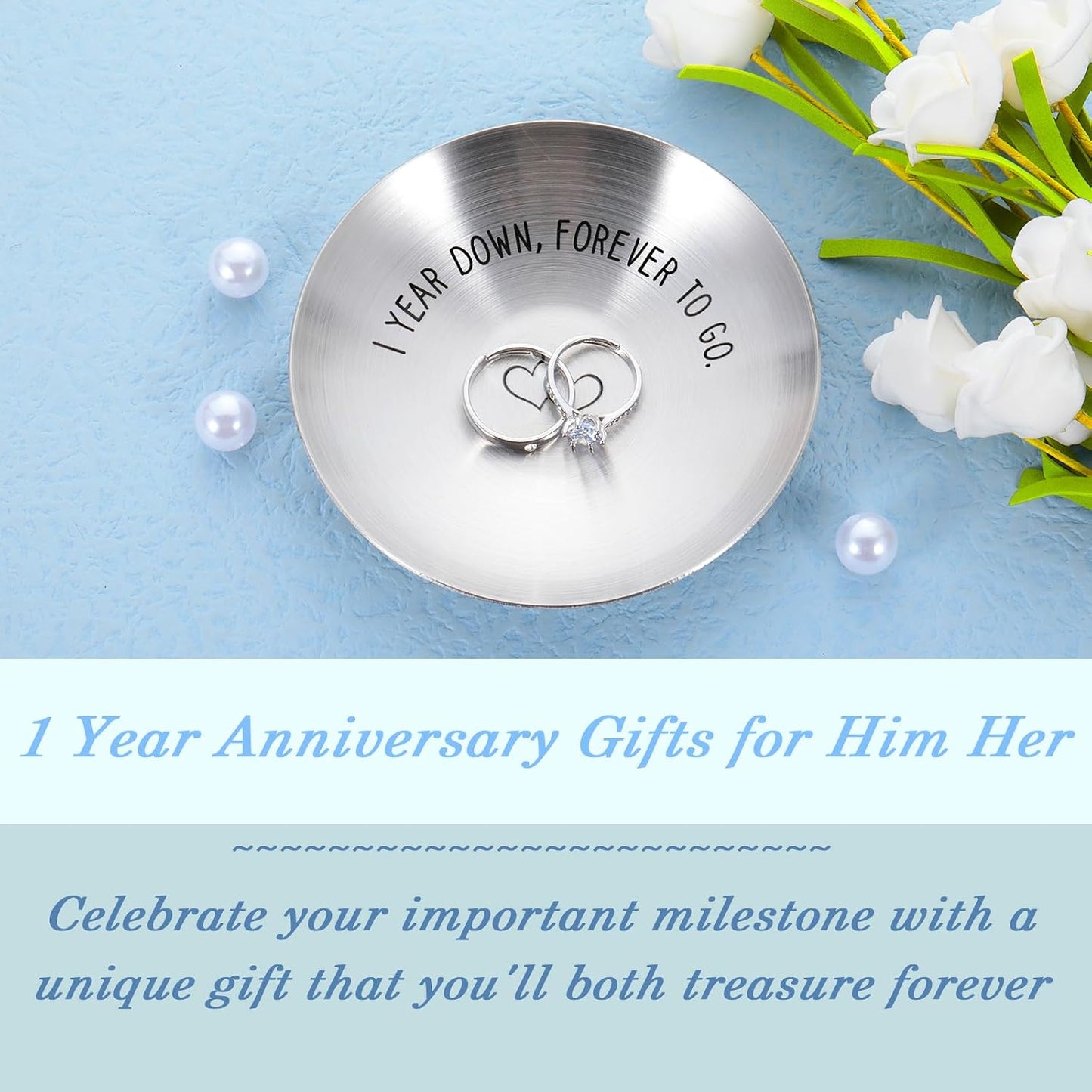 Soporte anillos regalo primer aniversario para él y ella