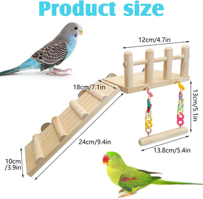 17 Pzas Juguetes Columpio Periquitos Colores Accesorios Jaula