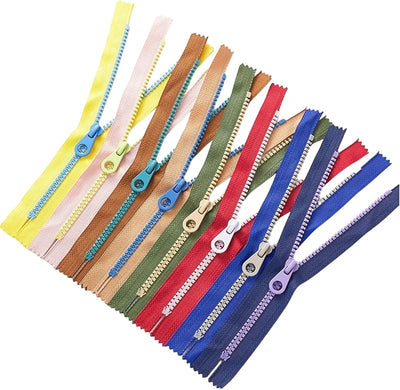 Cremalleras resina colorida 8 pzas 6 pulg para bolsos costura
