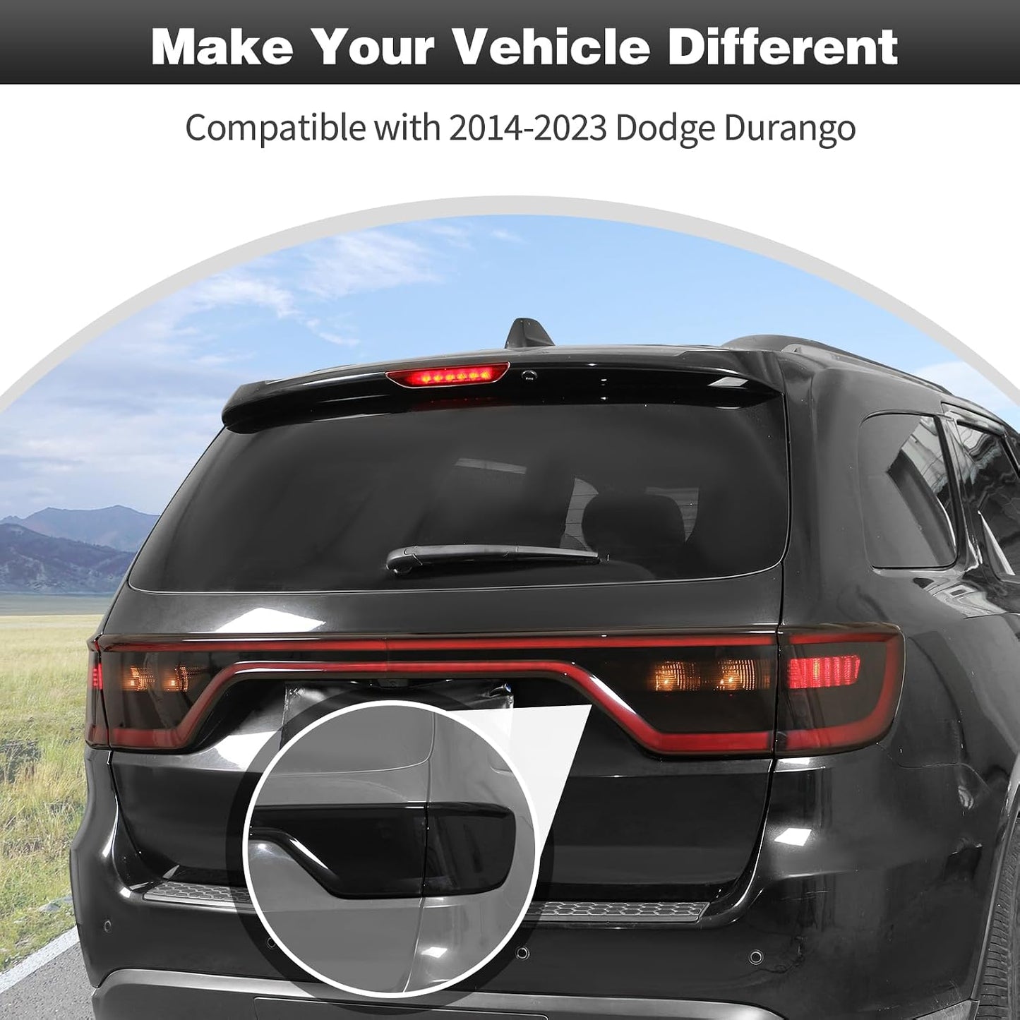 Cubierta lámpara trasera Dodge Durango 14-23 negro ahumado