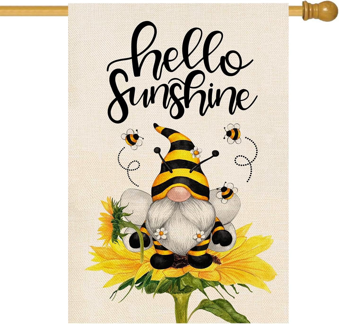 Bandera doble cara 28x40pulg Hello Sunshine decoración exterior