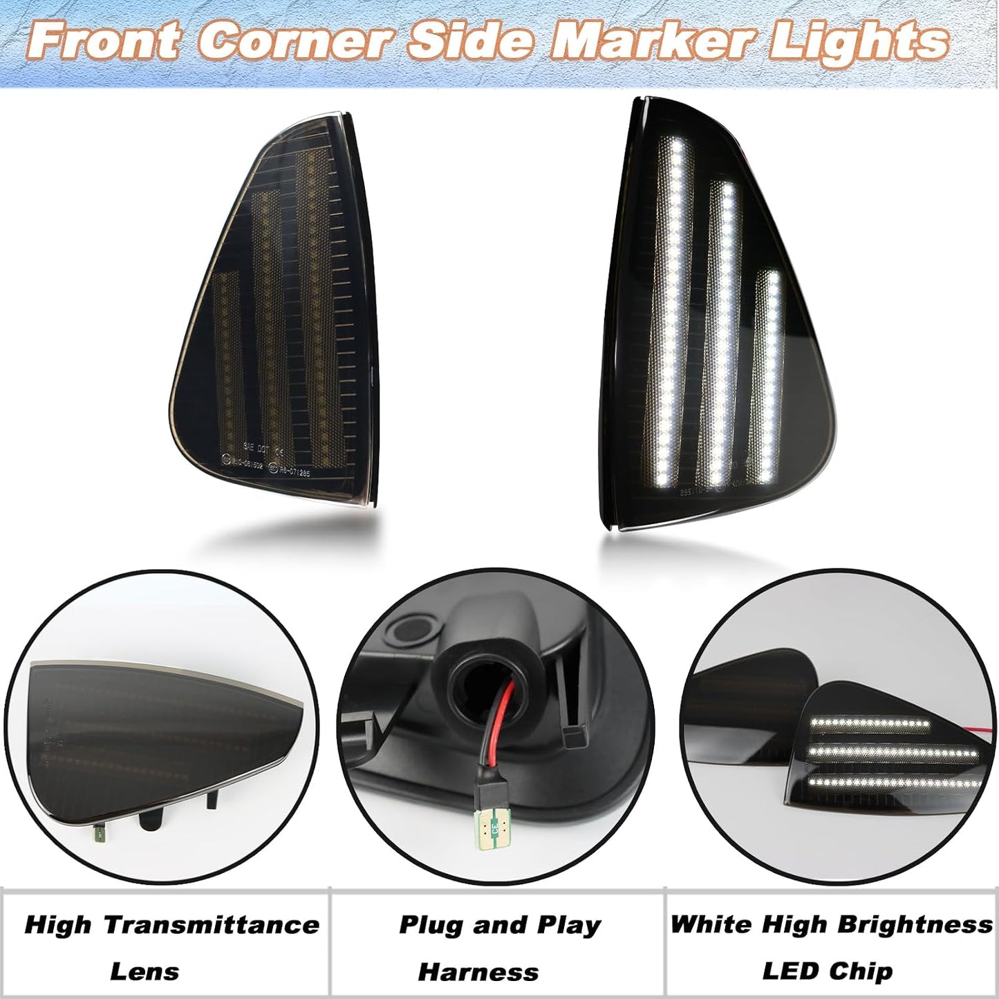 Luz marcador lateral blanca ahumada comp Dodge Charger 06-10