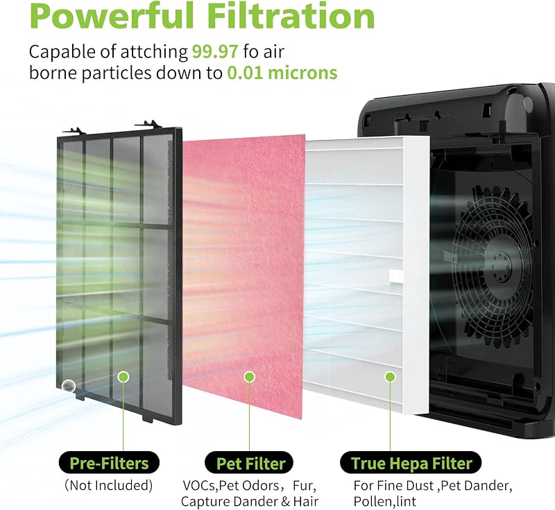 6 Filtros desodorización y 2 HEPA para Coway Airmega
