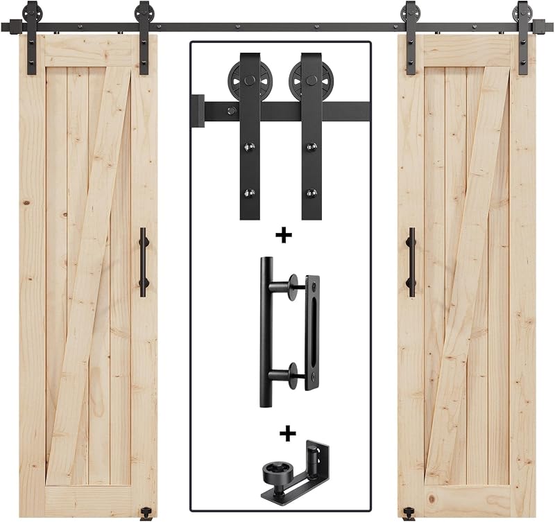 Kit riel puerta corredera doble 96" negro 44-46"
