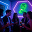 Letrero neón alienígena luz LED verde regulable decoración