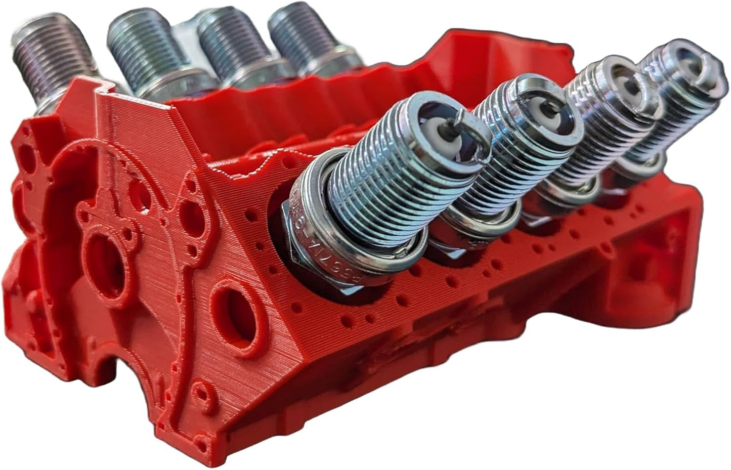 Soporte bujías V8 3D organizador regalo coleccionista rojo