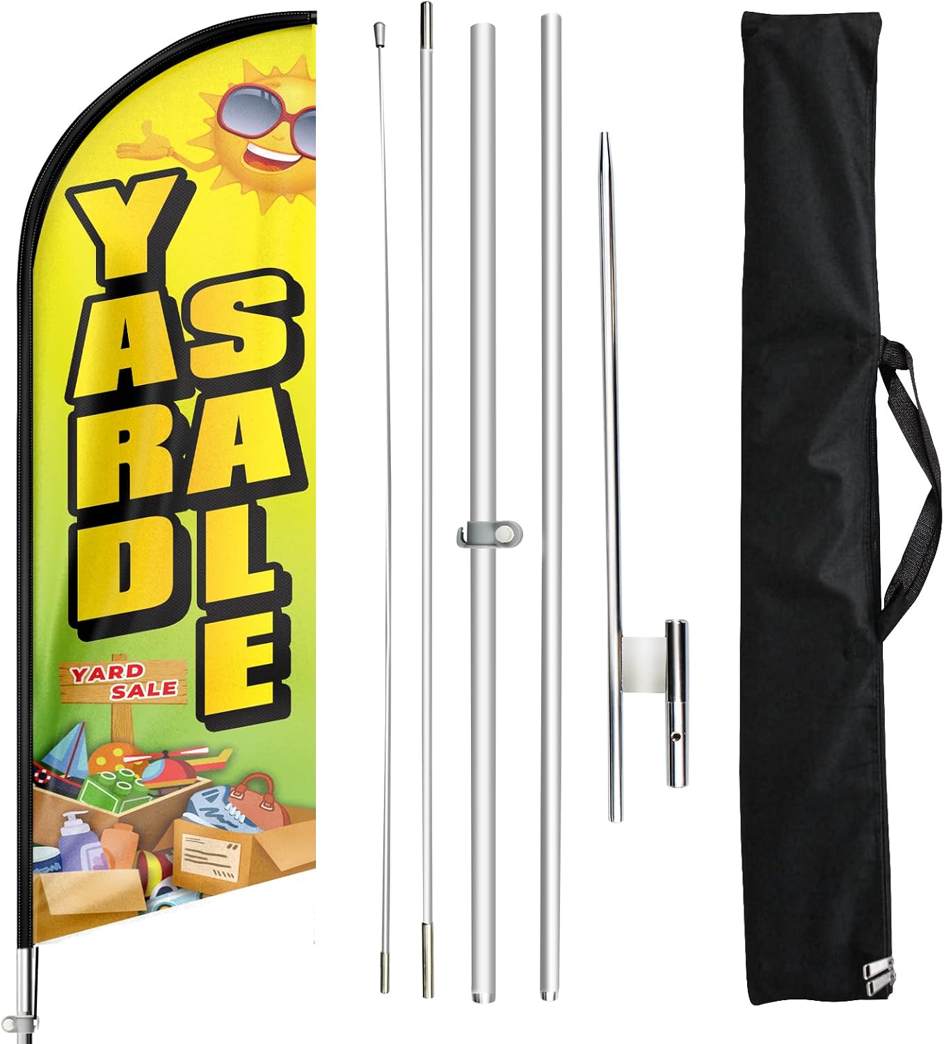 Kit poste bandera plumas estaca 11pulg para patio