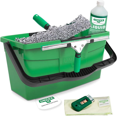 Kit limpieza ventanas PRO 18L 1L paño microfibra