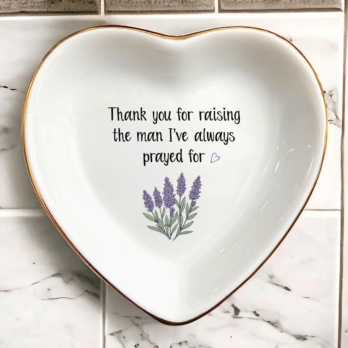 Bandeja corazón 'Thank You For Raising The Man' regalo