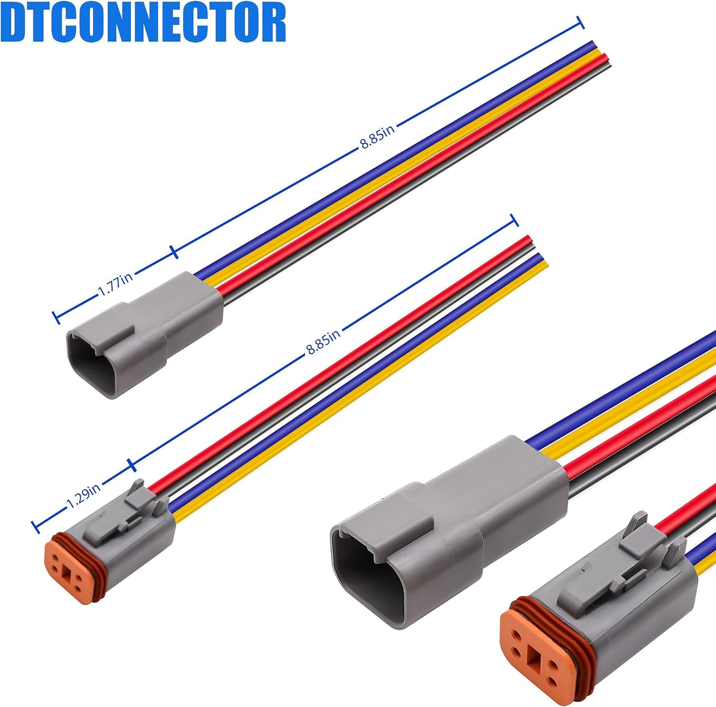 Kit conectores DT 4 pines impermeable coche camión barco
