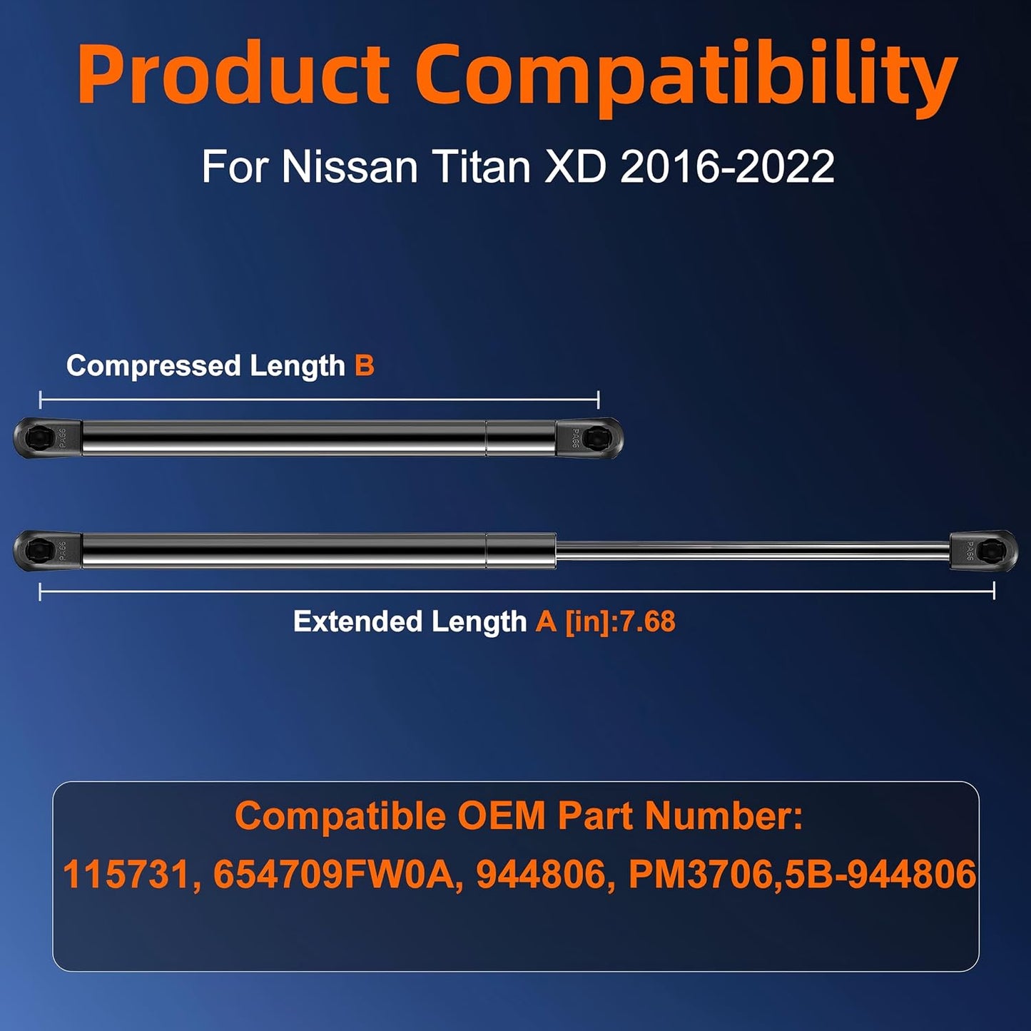 Soporte elevación puntal capó Nissan Titan XD 16-22