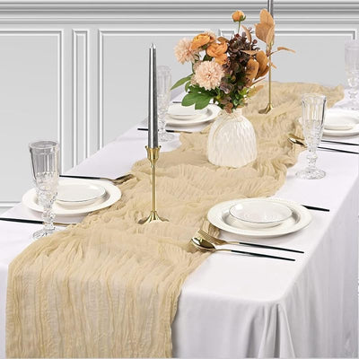 Camino mesa gasa bohemio 10ft 35x120pulg decoración bodas