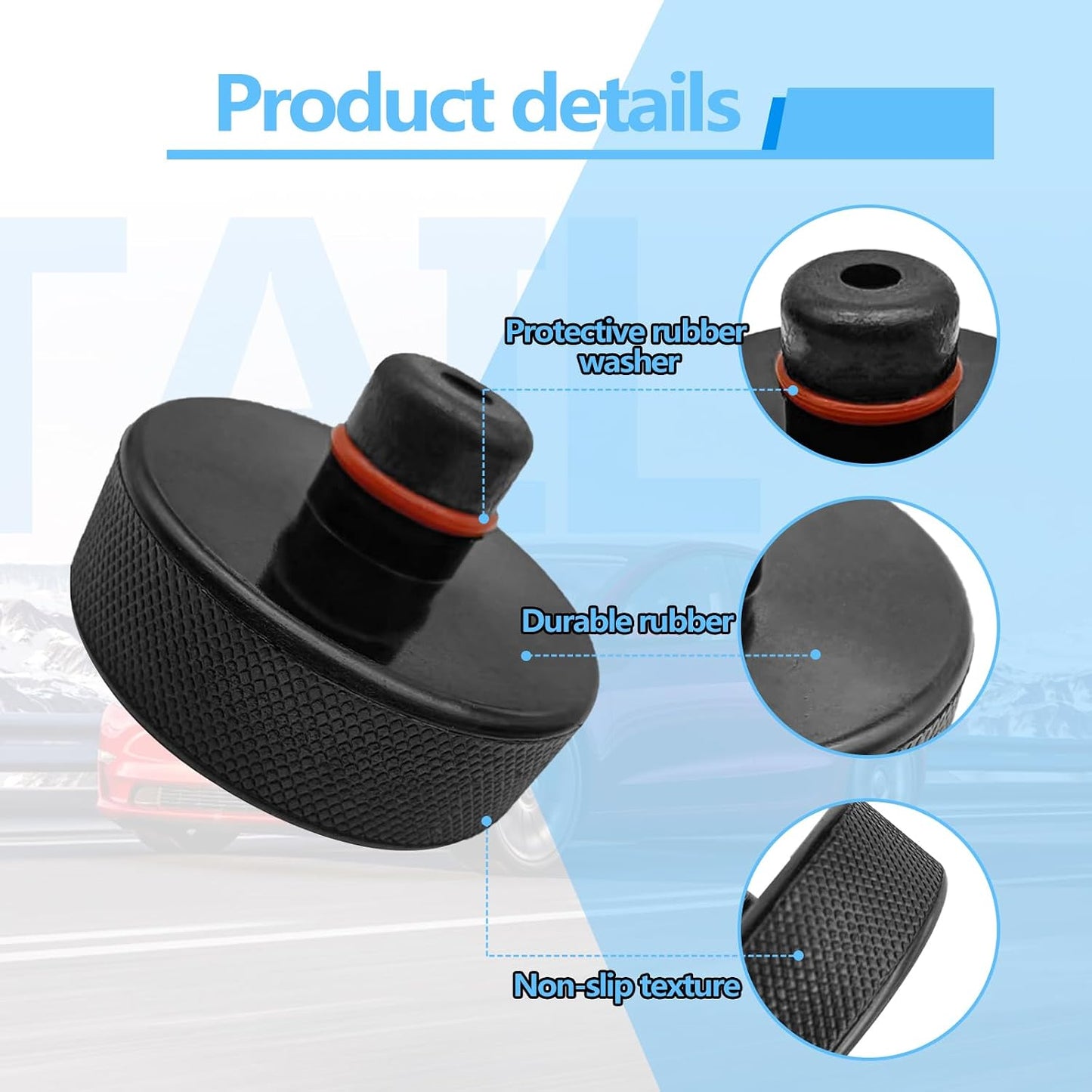 4 Almohadillas Goma Antiderrap con Funda Tesla Model 3/Y/S/X