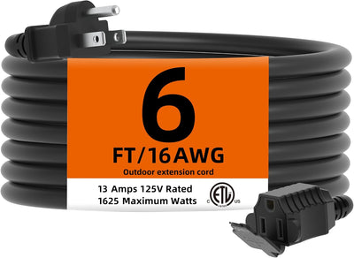 Cable extensión 6ft 3pines para interior y exterior 16AWG 13A