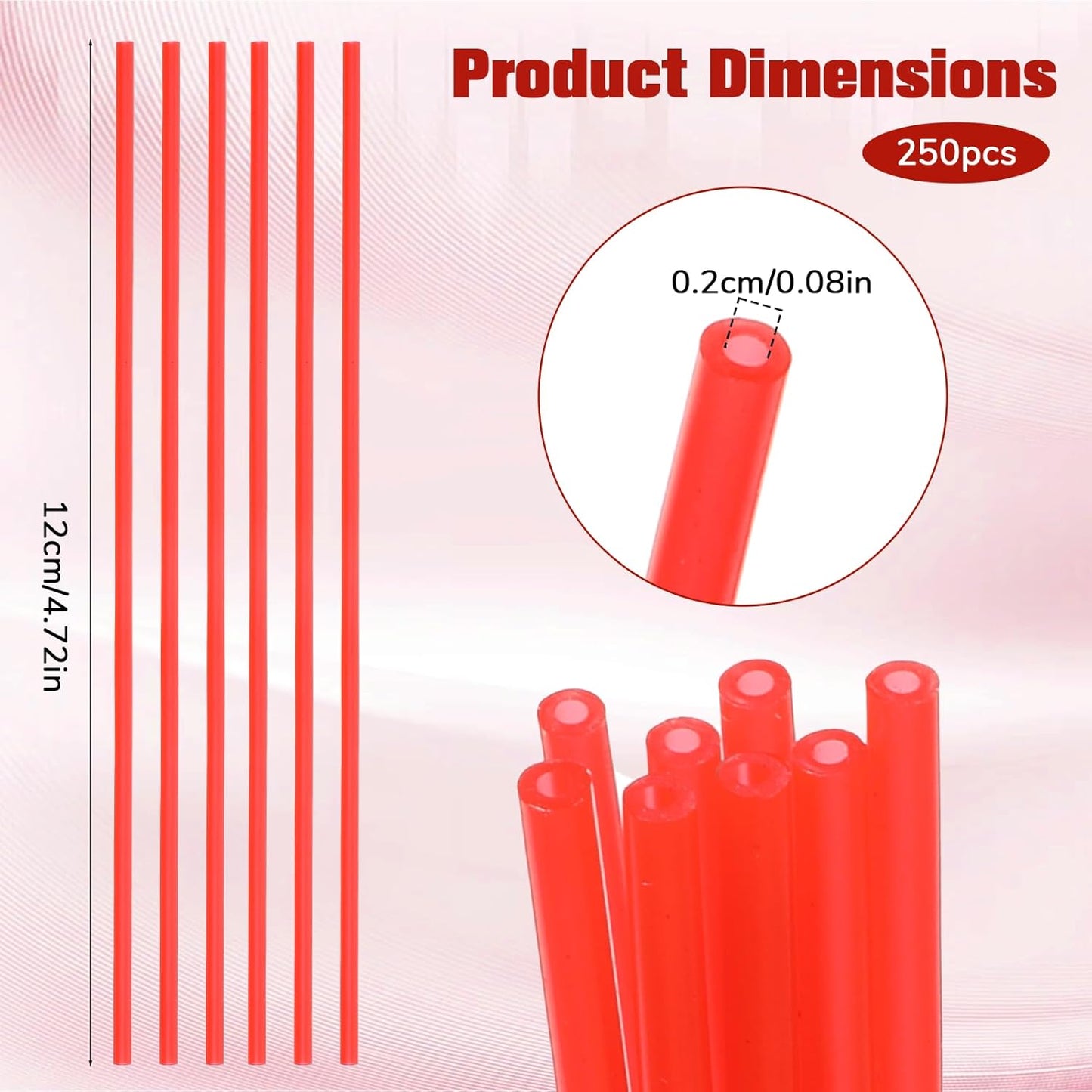 Paquete de 250 popotes de aerosol rojos para limpiador de pintura y aceite lubricante