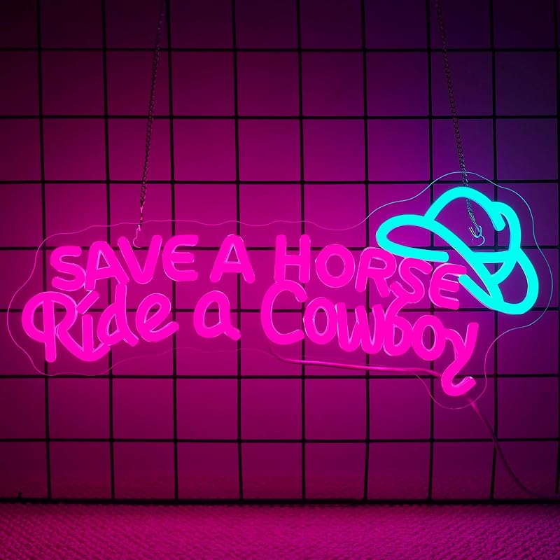 Letrero neón LED 'Save A Horse' ajustable brillo para hogar