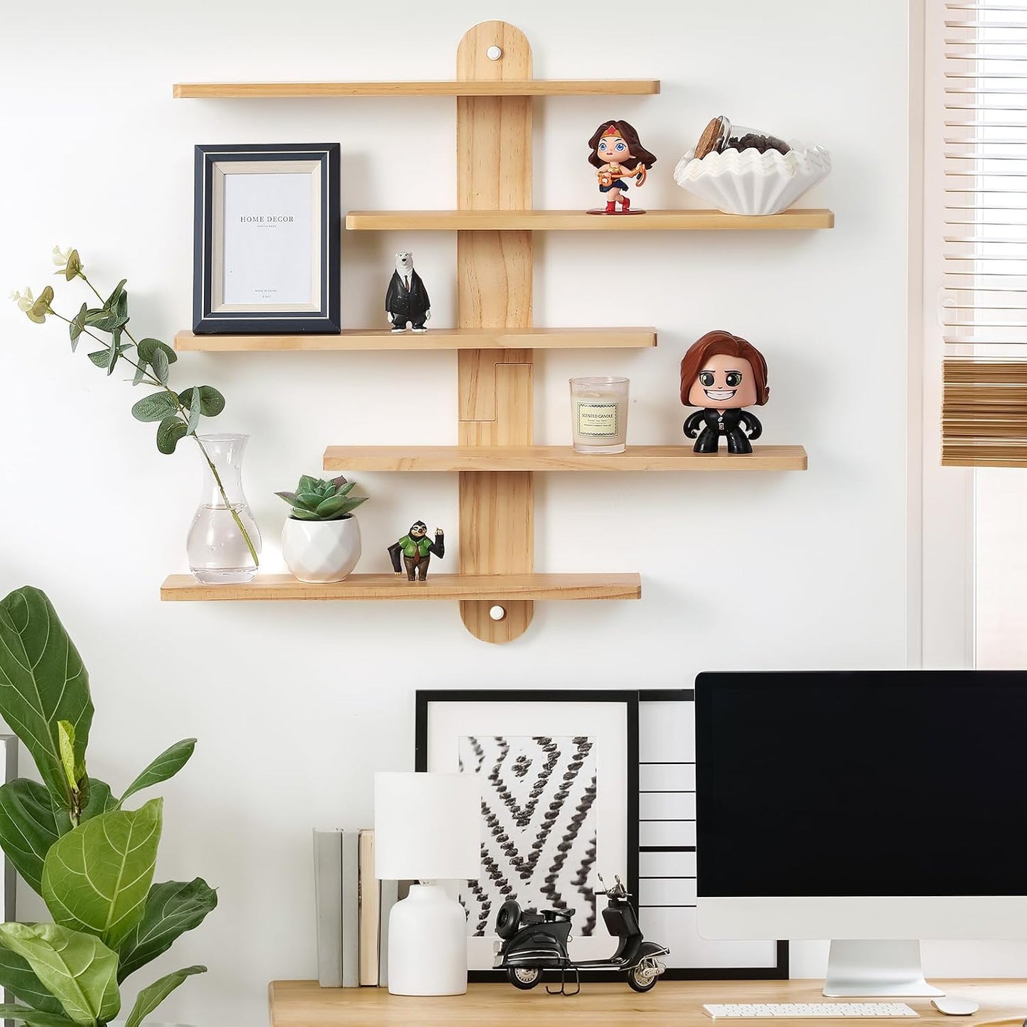 Estantes flotantes madera para pared 16" deslizante