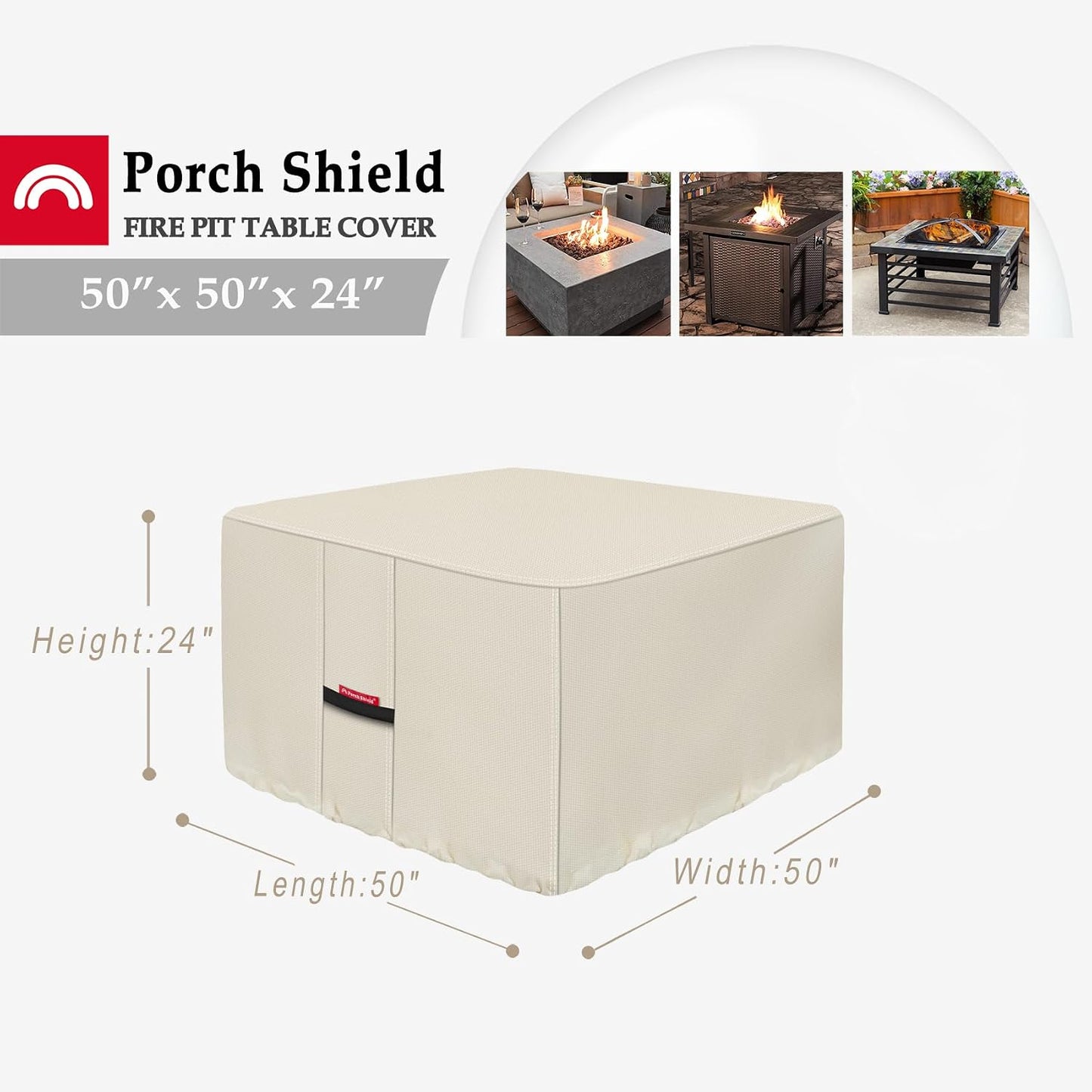 Cubierta impermeable 600D para mesa fuego chimenea uso pesado