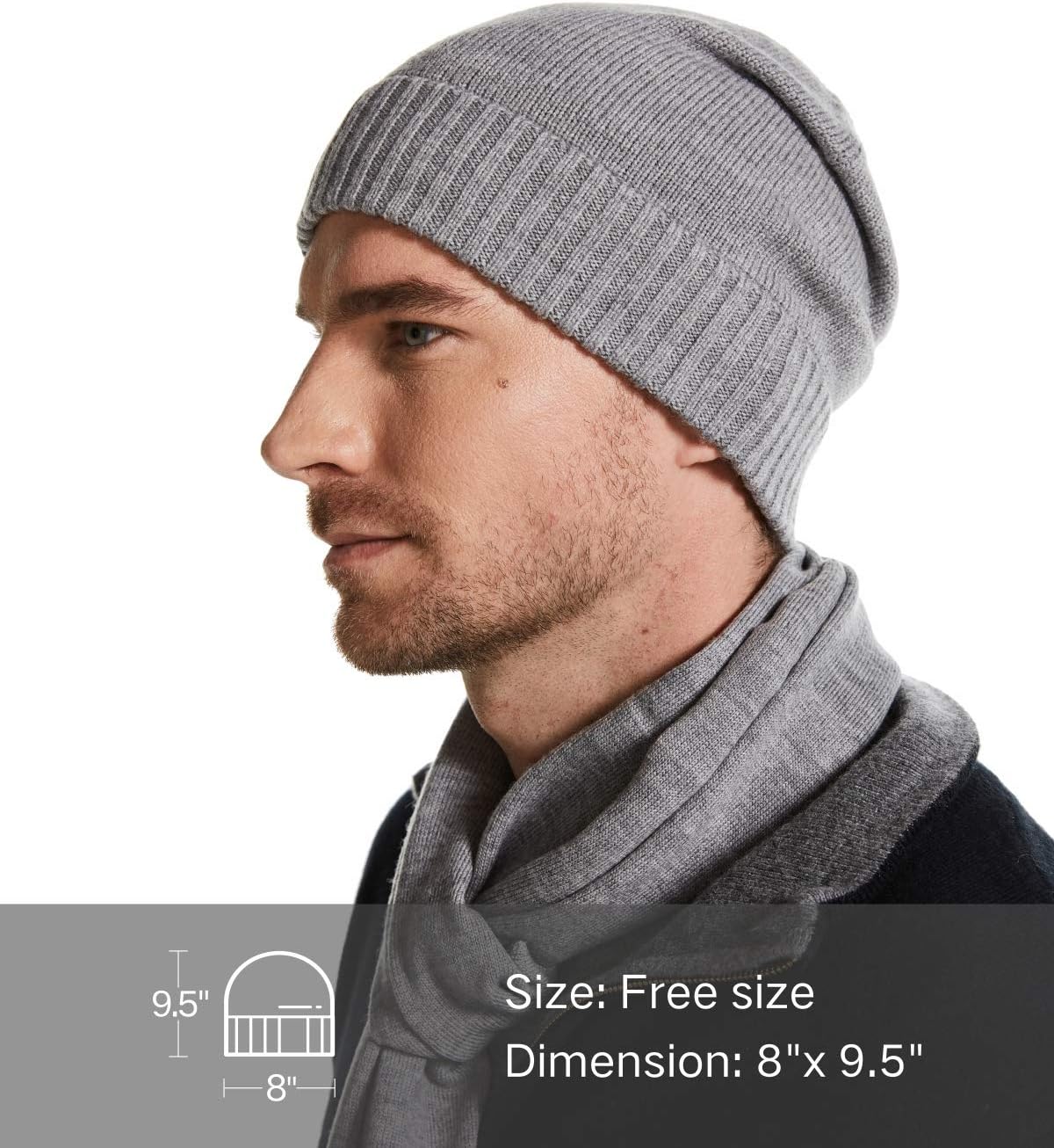 Set bufanda lana merino para hombre con gorro