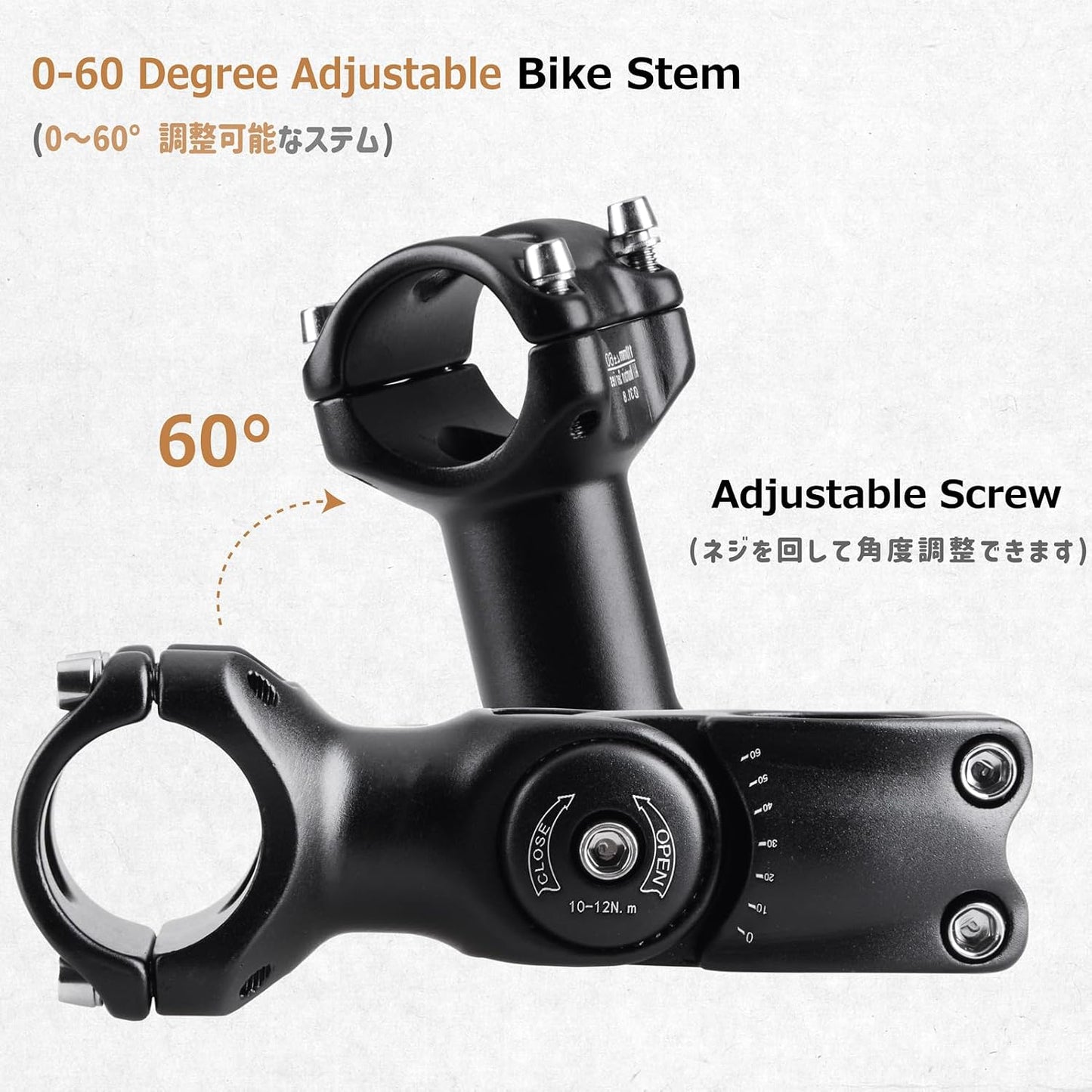 Vástago ajustable bicicleta 1.000pulg 17 35 45 60 grados