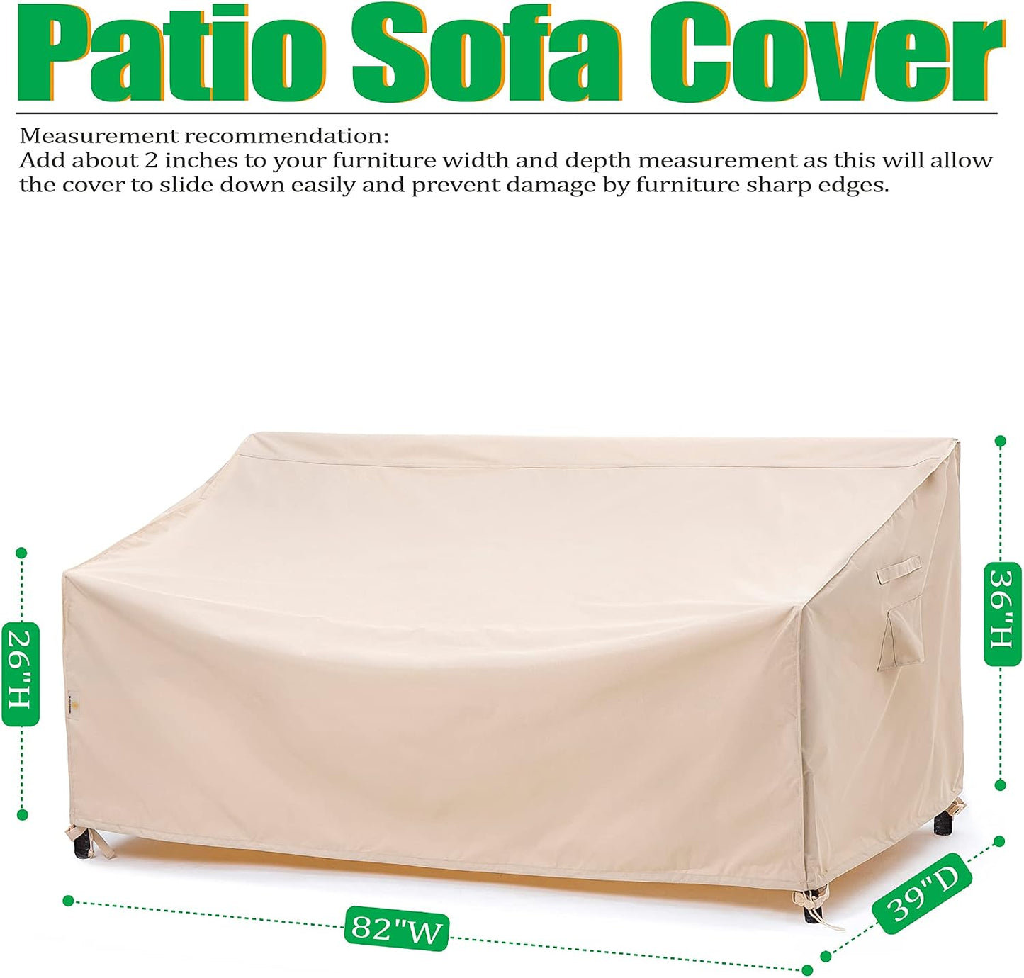 Fundas impermeables sofá 3 plazas 82x39x36" acero inox