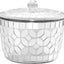 Soporte Qtip plateado tarro vidrio con tapa para baño