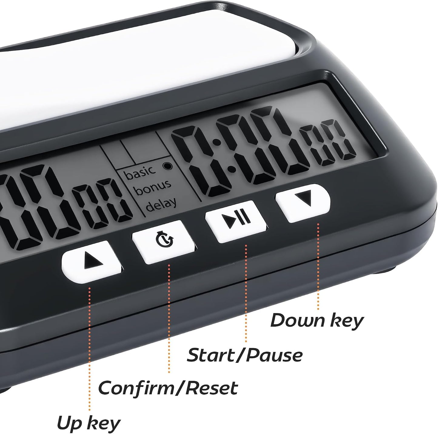 Reloj ajedrez multifuncional digital para Go y ajedrez negro